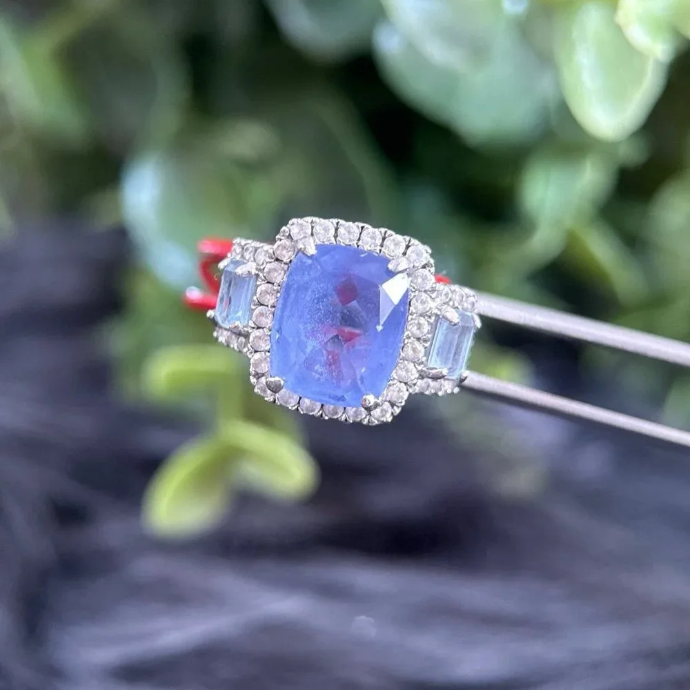 Silver 925 Tanzanite/Cz Ring‎